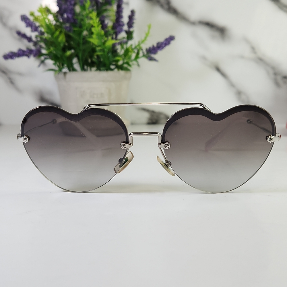 Y2k Miu Miu Sunglasses Heart-Shaped Black